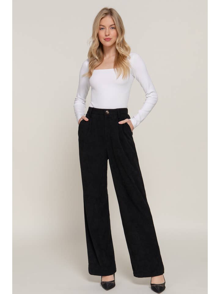 Active Basic | Active USA - Wholesale Pants - Women's - Corduroy Trouser Pants3