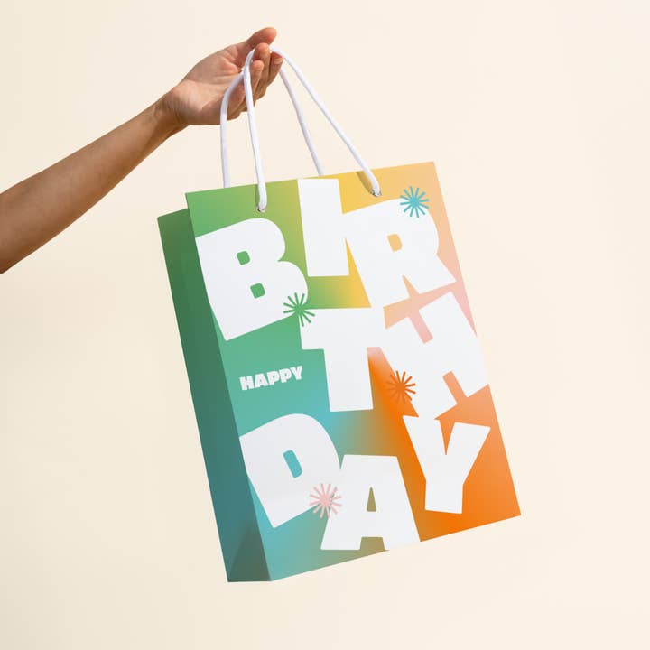 paper&stuff - Wholesale Gift bag - Happy Birthday Gradient Gift Bag1