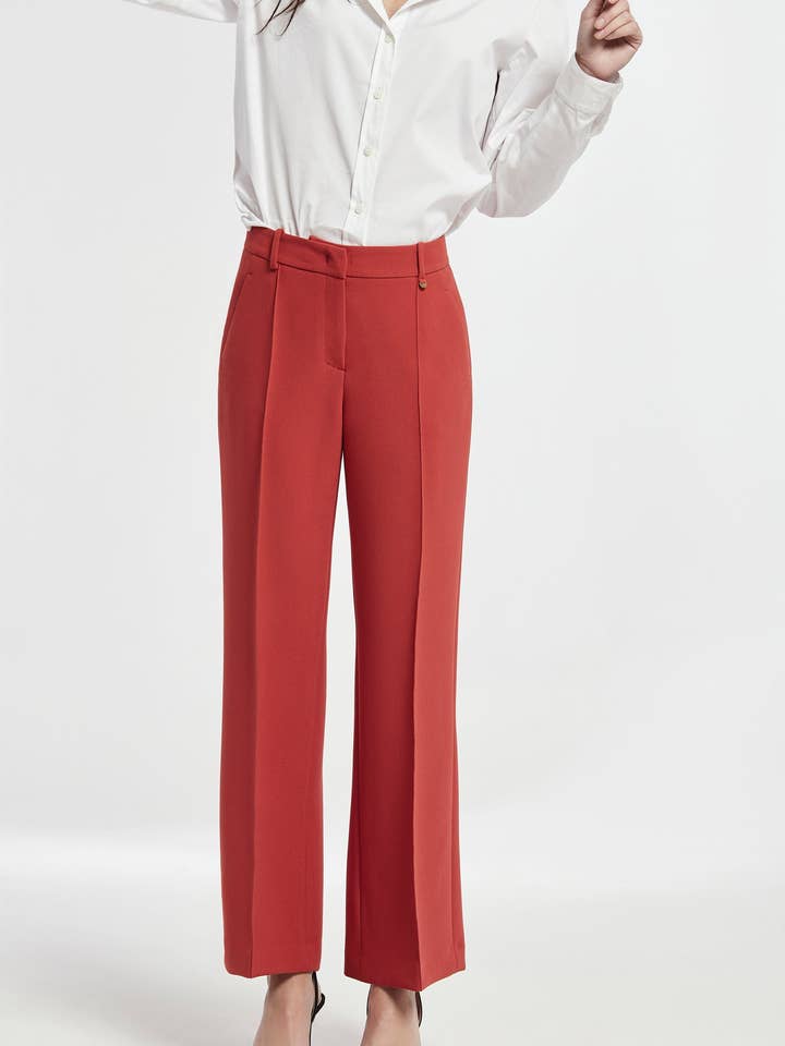 Pantaloni a Zampa Awon Piana Doppia per la vendita all'ingrosso da parte di OKY