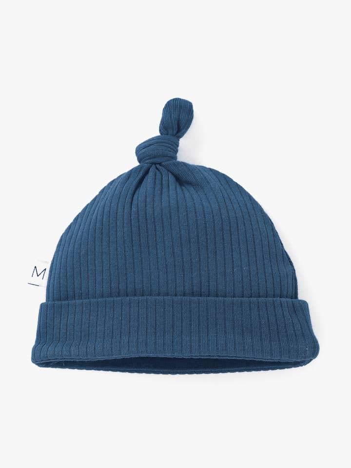 Ribbed Knotted Hat | Navy for wholesale by Mila & Co.