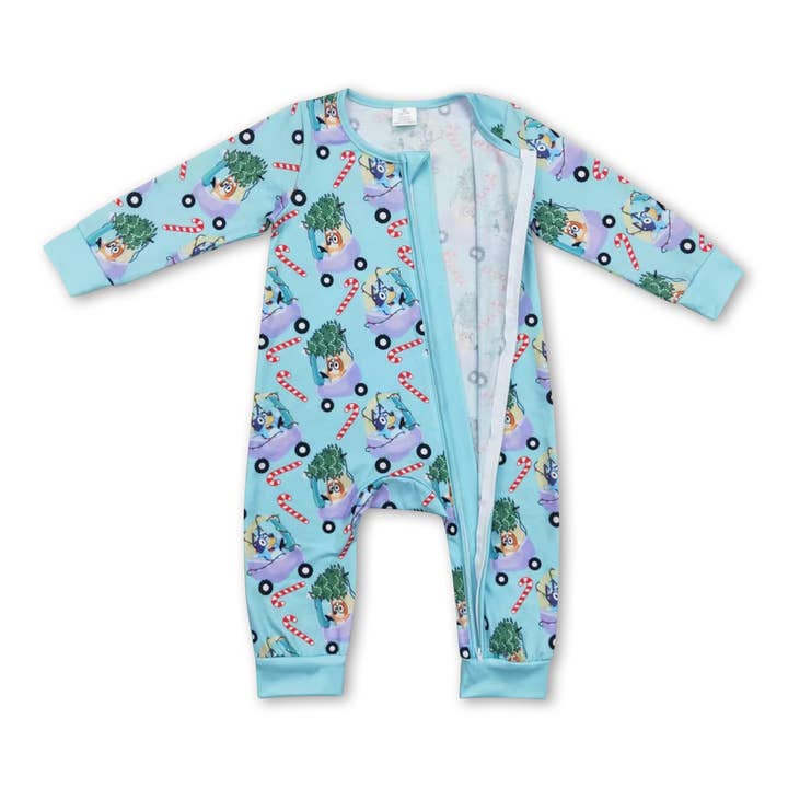 Yawoo Garments - Wholesale Sleepwear Set - Kids - Dog Christmas tree car candy cane bamboo boys pajamas2