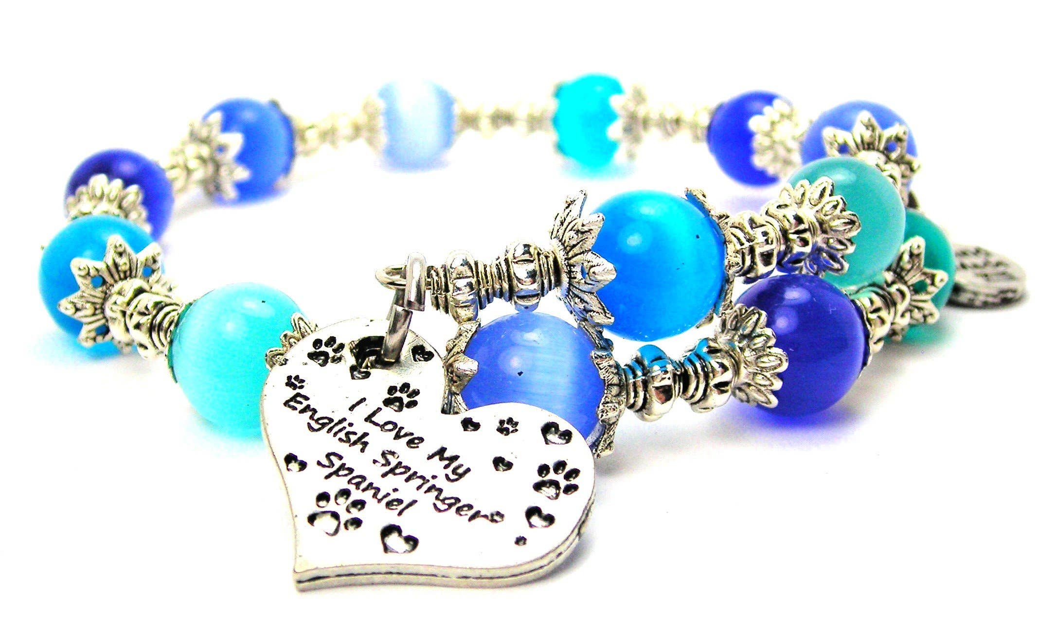 Chubby Chico Charms - Wholesale Beaded Bracelet - I Love My English Springer Spaniel Beaded Wrap Bracelet0
