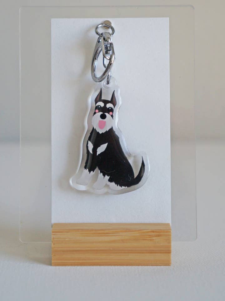 Portachiavi in resina epossidica Schnauzer per la vendita all'ingrosso da parte di kiwi & WILLOW