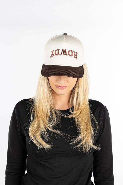 Funky Junque - Wholesale Baseball Cap - Unisex - Two Tone Cap -  Rowdy (Upside Down) - Beige/Brown3