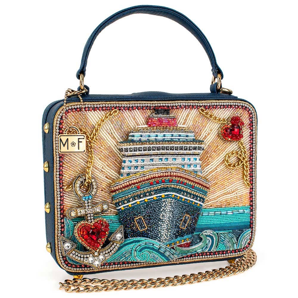 Mary Frances Accessories - Wholesale Top Handle Bag - Women's - Full Steam Ahead Beaded Cruise Ship Top Handle Handbag3