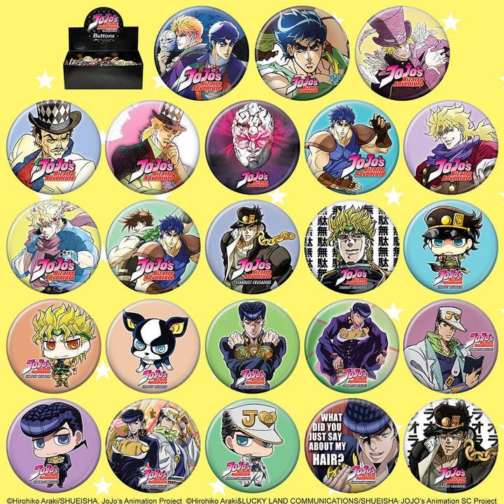 Jojo's Bazarre Adventure Season 1 144 Piece Button Assortment for wholesale by Ata-Boy