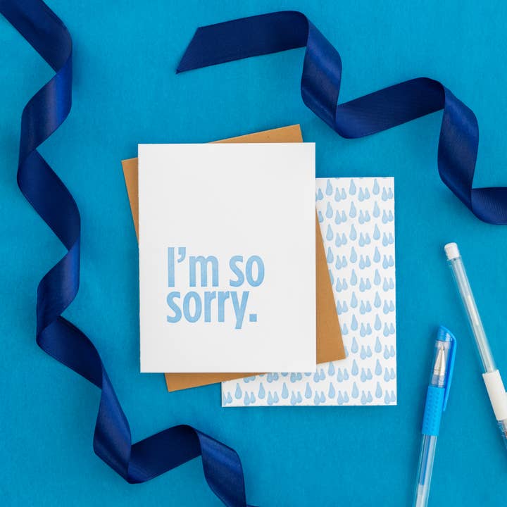 Carte de sympathie Letterpress pour la vente par Dodeline Design