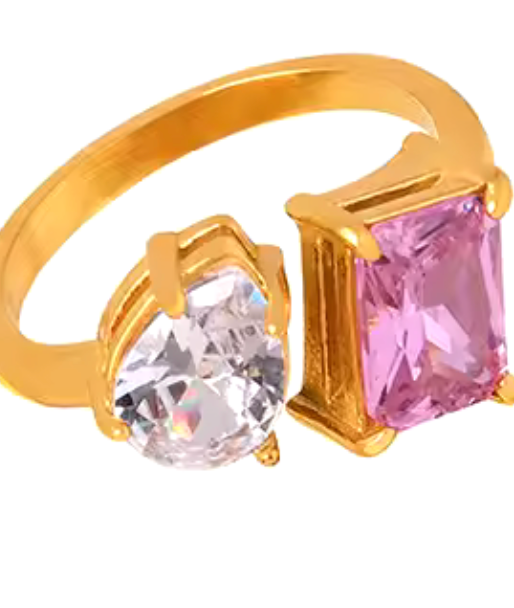 HoopLa - Wholesale Multi-Stone Ring - Lilly Collection- Beyond Finger ring- Open band-CZ Multi2