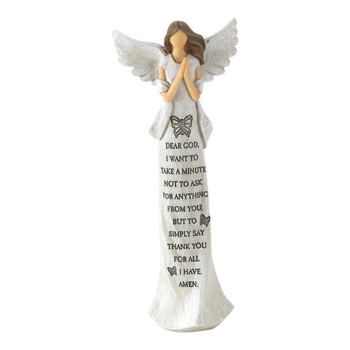 Angel Figurine Dear God Rsn 3.54x9 for wholesale by Dicksons