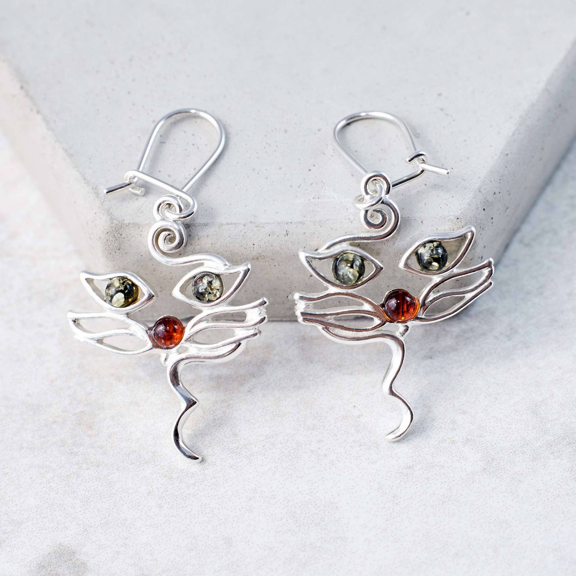 Marcin Waryszak – wholesale Dangle earrings – Baltic Amber Cat Earrings Silver Cat Earrings Amber Kittens11
