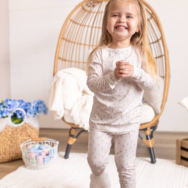 Tiny Tulips 2pc Bamboo Pajamas for wholesale by Little Joy Co.