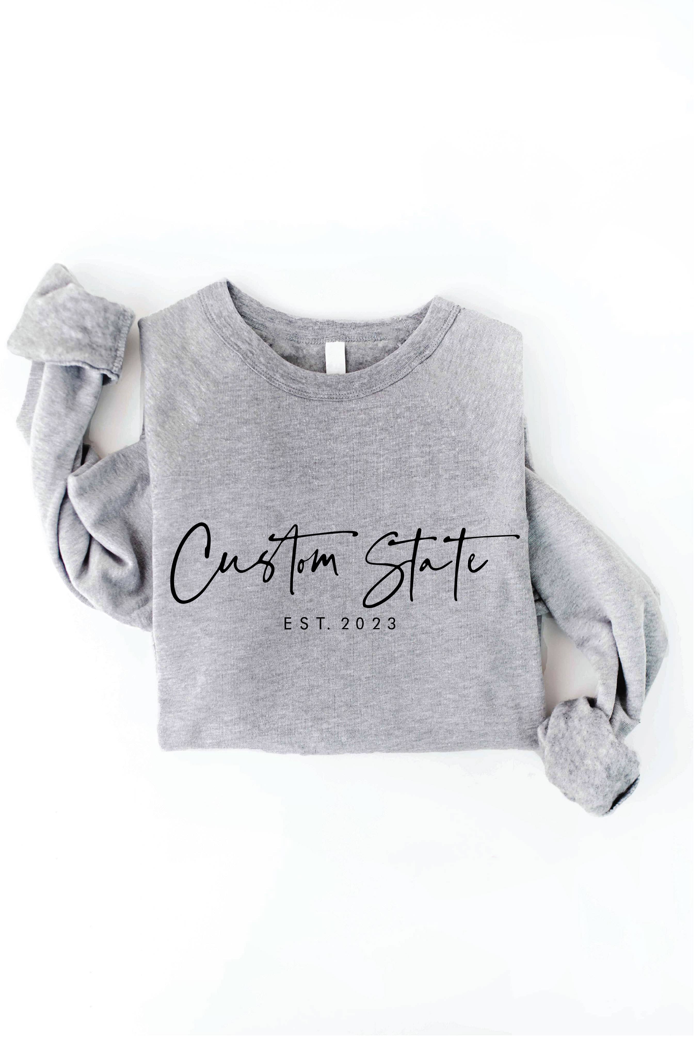OAT COLLECTIVE - Wholesale Graphic Sweatshirt - Women's - CUSTOM STATE with EST. Graphic Sweatshirt12
