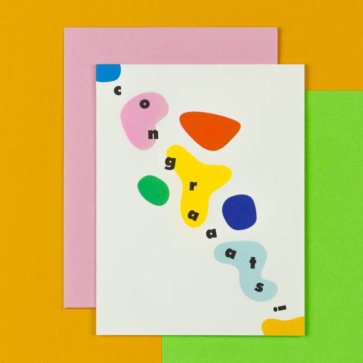 Herzlichen Glückwunsch! • Glückwunschkarte mit abstrakten Formen für den Großhandel von My Darlin'