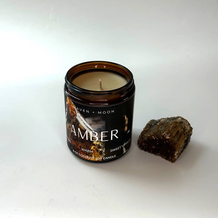 MAVEN + MOON - Wholesale Jar/Filled Candle - Amber Coconut Soy Candle - 8 oz 2