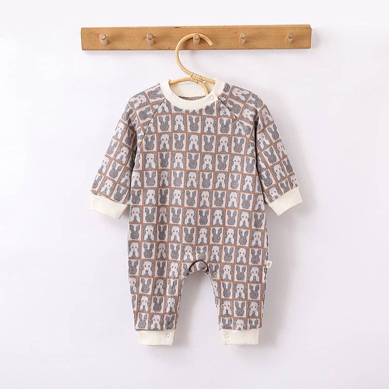 MyKids-USA® – Engroshandel Romper - Baby – Efterår og forår ankomst baby unisex dyremønster langærmet rund hals romper2