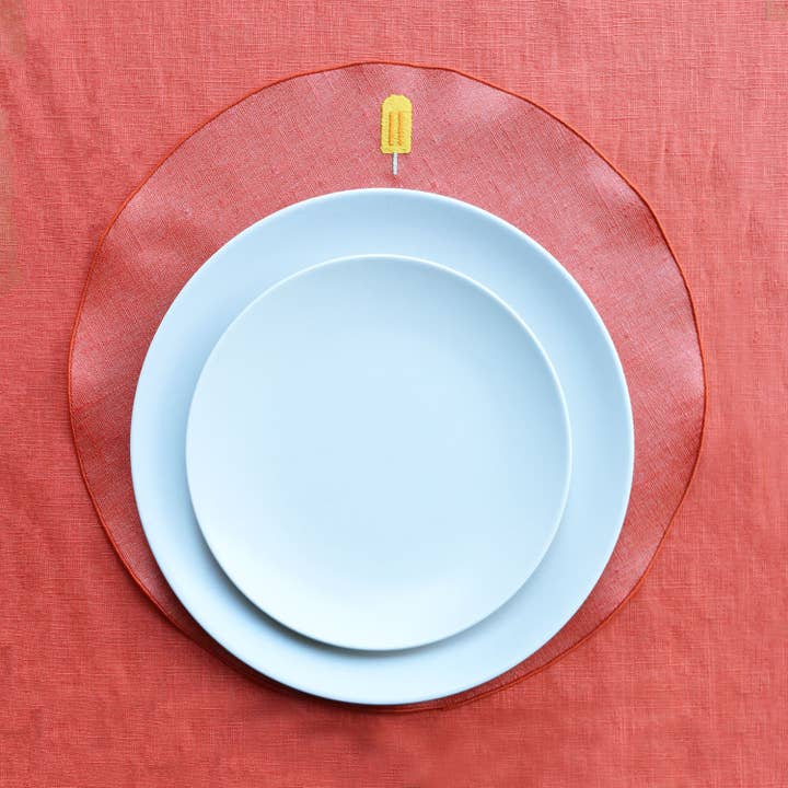 Giardino Segreto – Großhandel Platzdeckchen – Runde Tischsets aus reinem Leinen GHIACCIOLI2