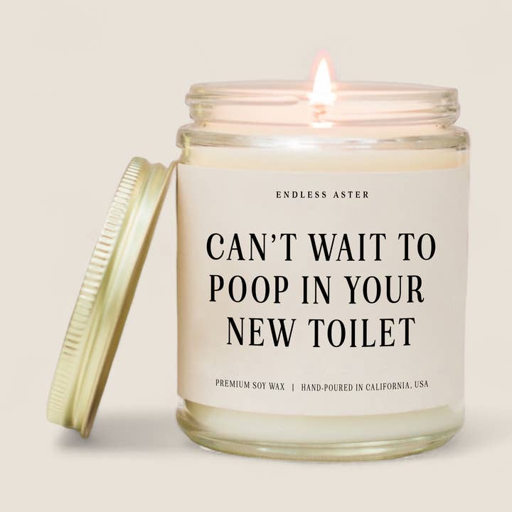 Vela de soja Can't Wait To Poop In Your New Toilet, 8, 16 oz para venta al por mayor de Endless Aster