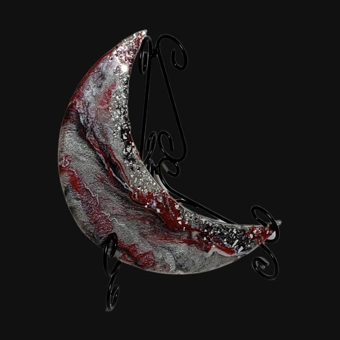 Crimson Moon Resin Art for wholesale by J&M Designs