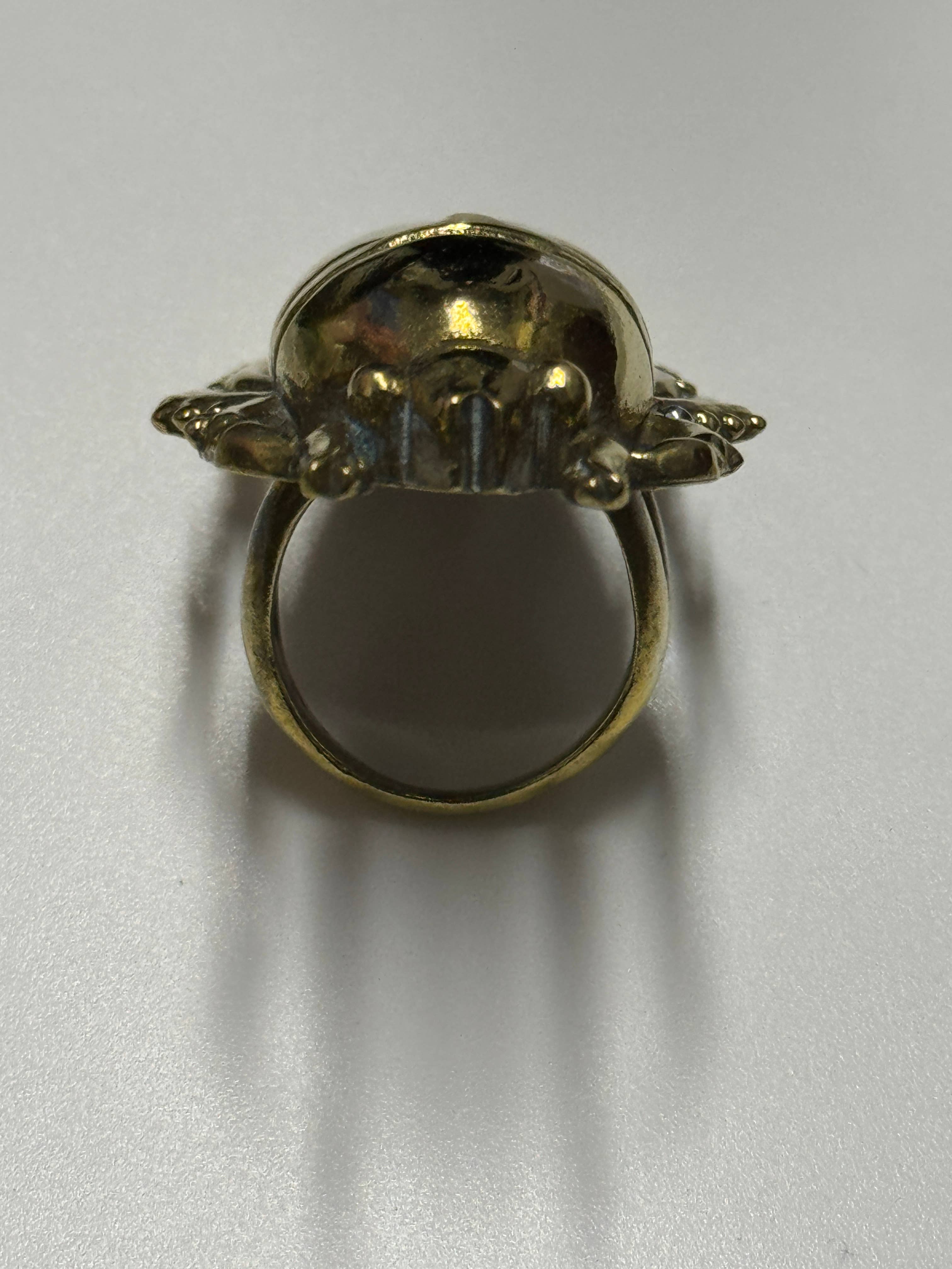 The Curator - Wholesale Band/Stacked Ring - Large Brass Scarab Ring5