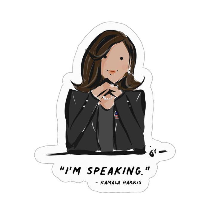 Kamala Harris "I'm Speaking" Sticker for wholesale by Jennifer Vallez