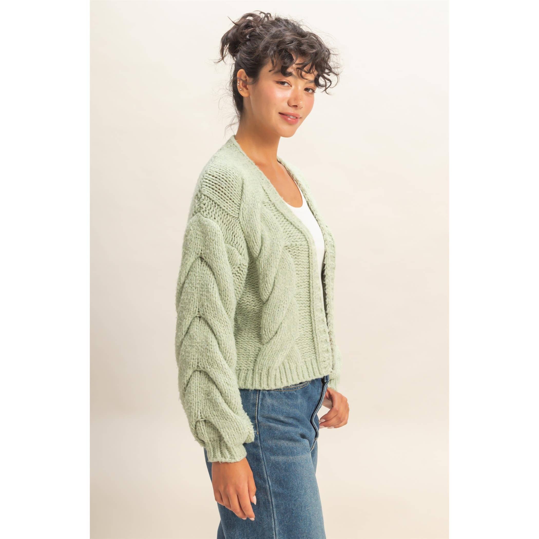HYFVE - Wholesale Cardigan - Women's - Oversized Cable Knit Open Front Cardigan Sweater6