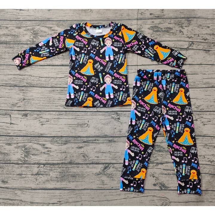 Aier Wholesale - Wholesale Sleepwear Set - Kids - Baby Girls Teacher Monster Shirt Pants Pajamas Clothes Sets