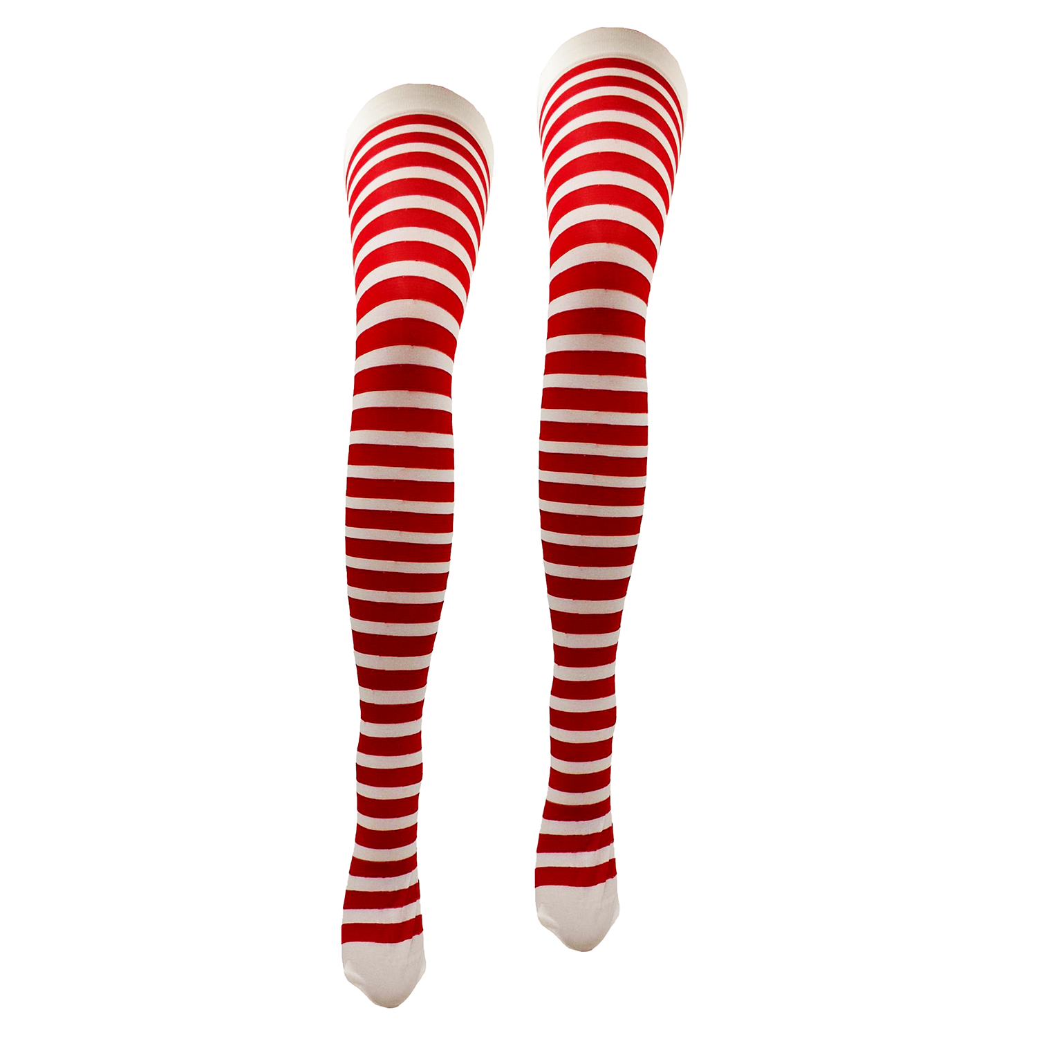 Snazzy Santa - Wholesale Tights - Women's - Christmas thigh high stockings "Elf red / white"0