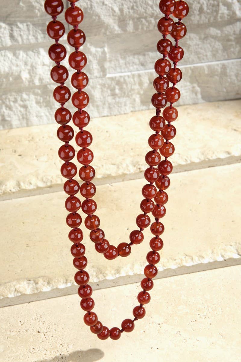 Urbanista - Wholesale Beaded/Pearl Necklace - Semi Precious 8mm Long Necklace7
