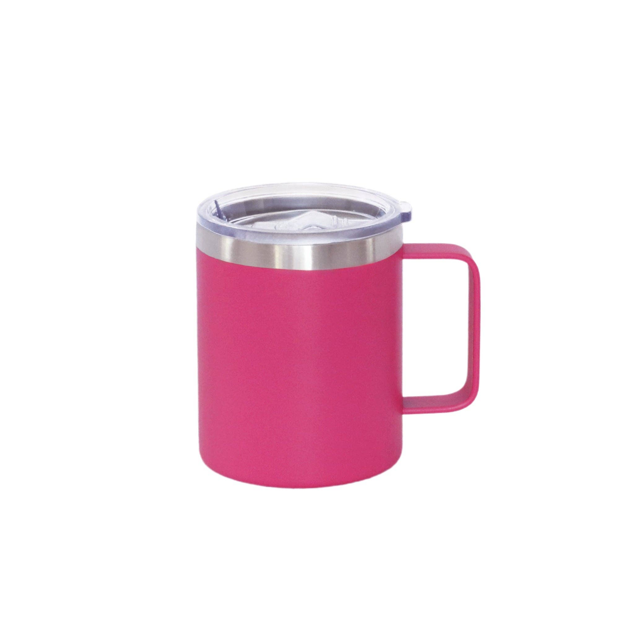 Creative Gifts International Inc. - Wholesale Insulated Mug/Tumbler - 12 Oz Stainless Steel Travel Mug with Handle - Hot Pink1