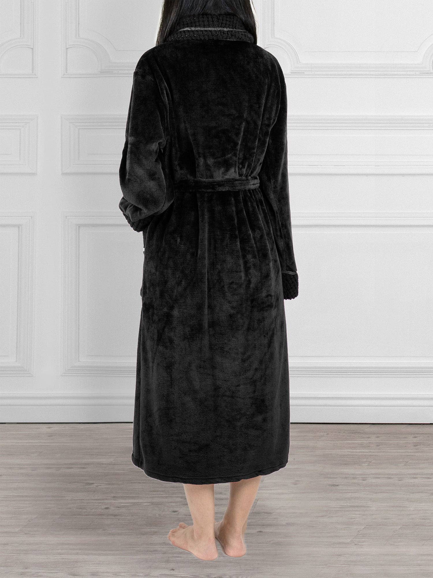 Pavilia - Wholesale Badjas - Dames - Damesbadjas van fleece met satijnen en wafelkanten39