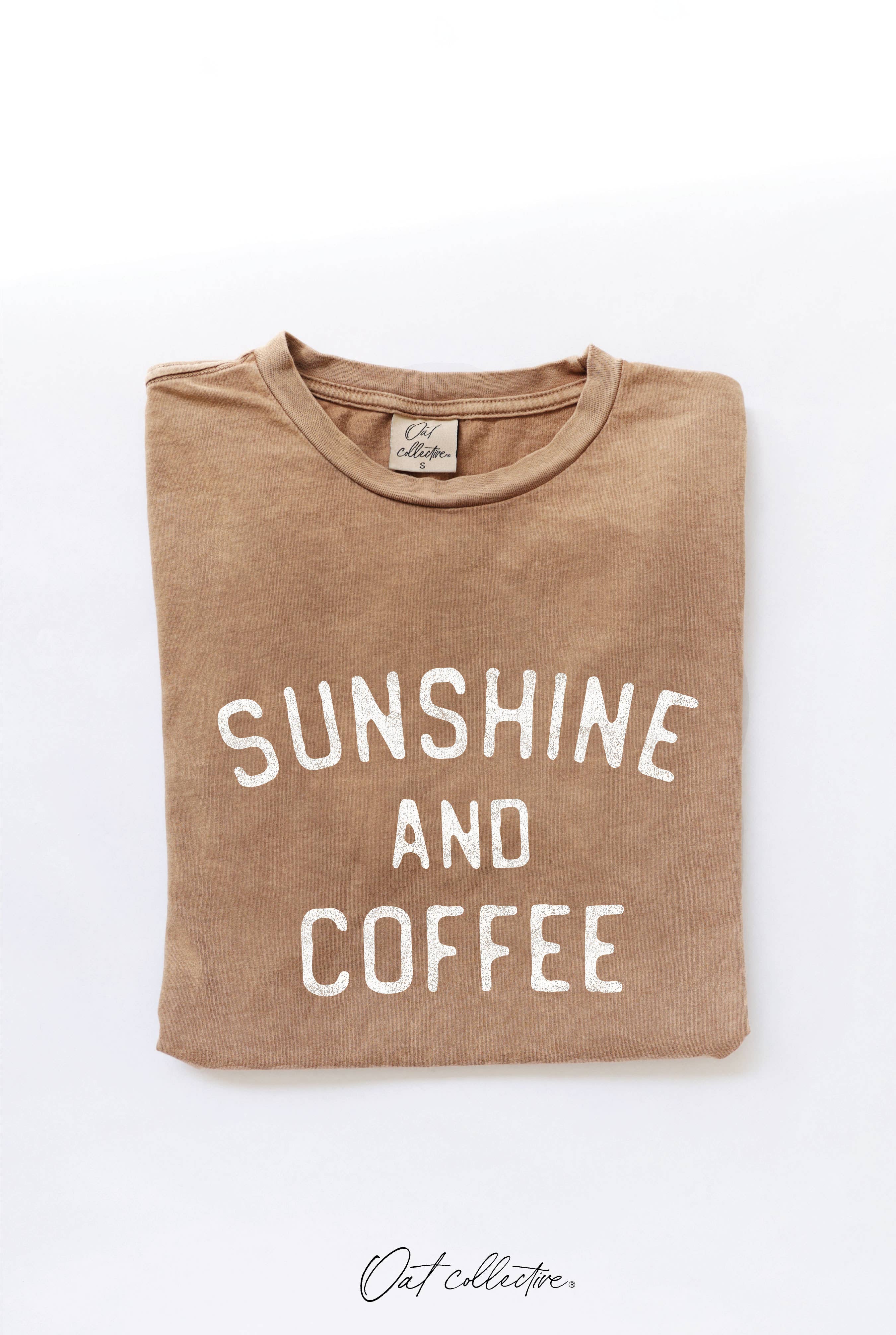 OAT COLLECTIVE - Wholesale Screen Printed T-Shirt - Women's - SUNSHINE AND COFFEE Mineral Graphic Top 8