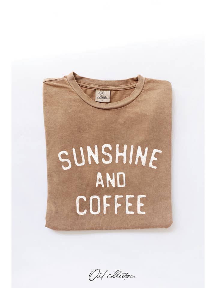 OAT COLLECTIVE - Wholesale Screen Printed T-Shirt - Women's - SUNSHINE AND COFFEE Mineral Graphic Top 8