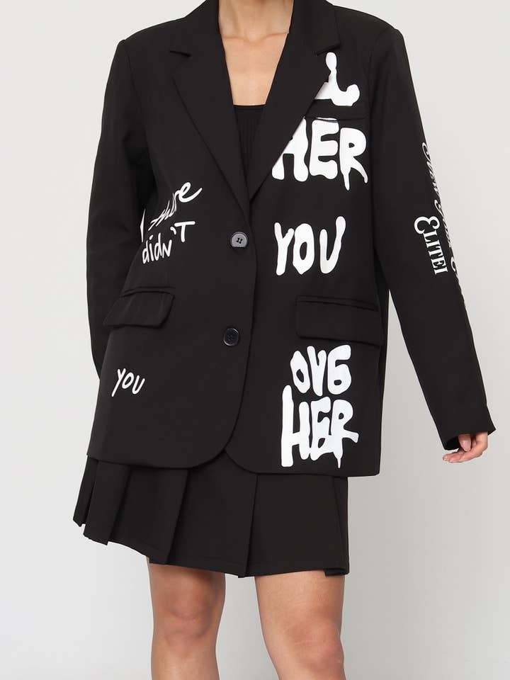 Blazer with writing (5636) for wholesale by aikha