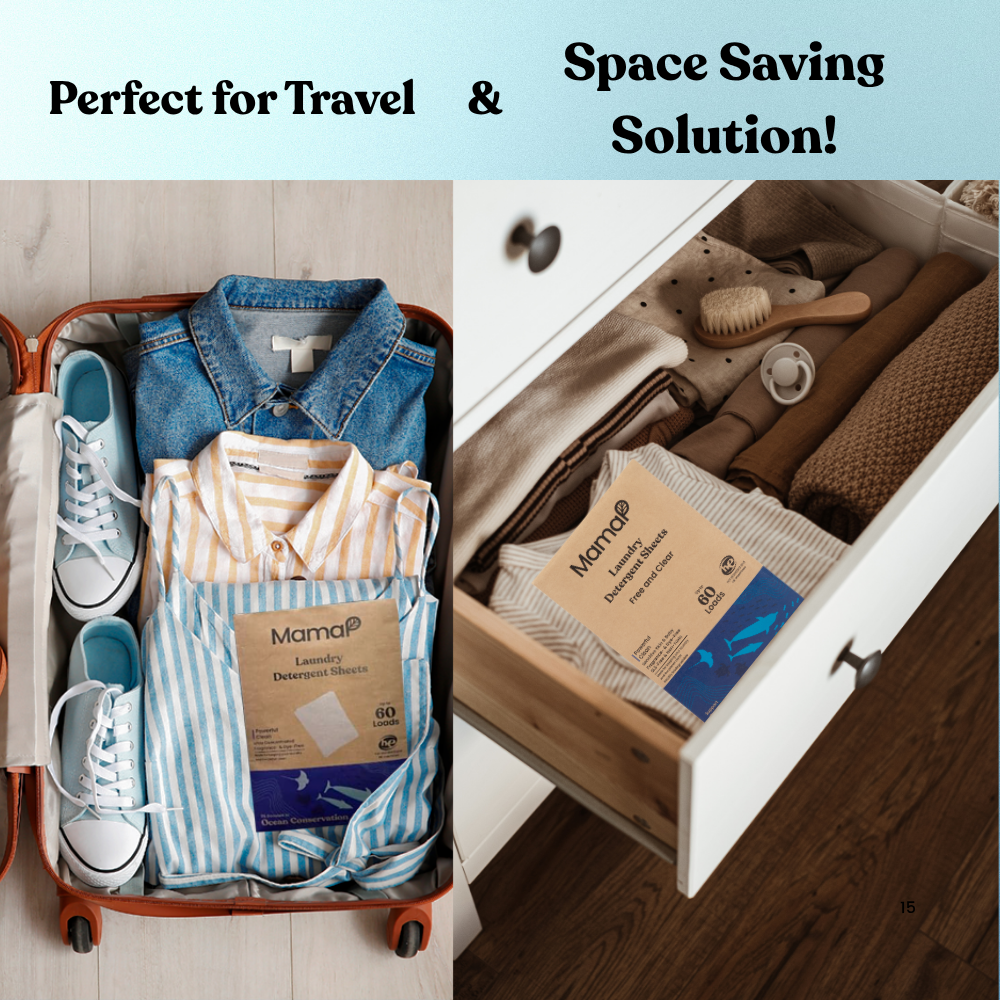 MamaP - Venta al por mayor Cápsulas/ polvos de detergente para ropa - Hojas de detergente para la ropa sin SLS para pieles sensibles11
