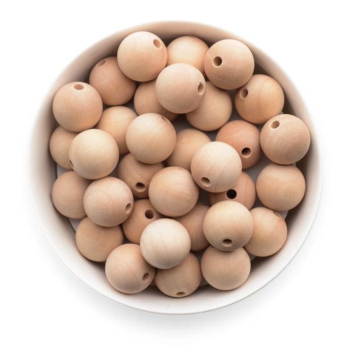 Cara & Co Silicone Craft Supply - Wholesale Beads - Round Maple Wood Beads