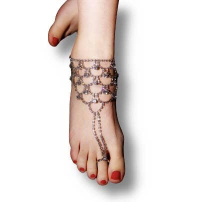 Nude crystals sandal for wholesale by Jewels' Joy