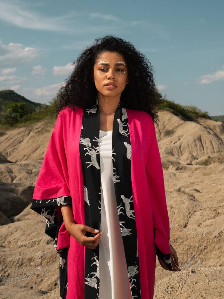 SHima Kimono Zebra Print for wholesale by OH KIMONO