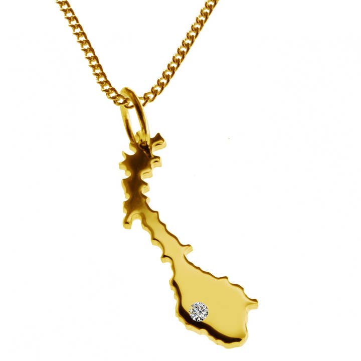 Collana 50cm+pendente norvegese con diamante per la vendita all'ingrosso da parte di S.W.w. Schmuckwaren GmbH