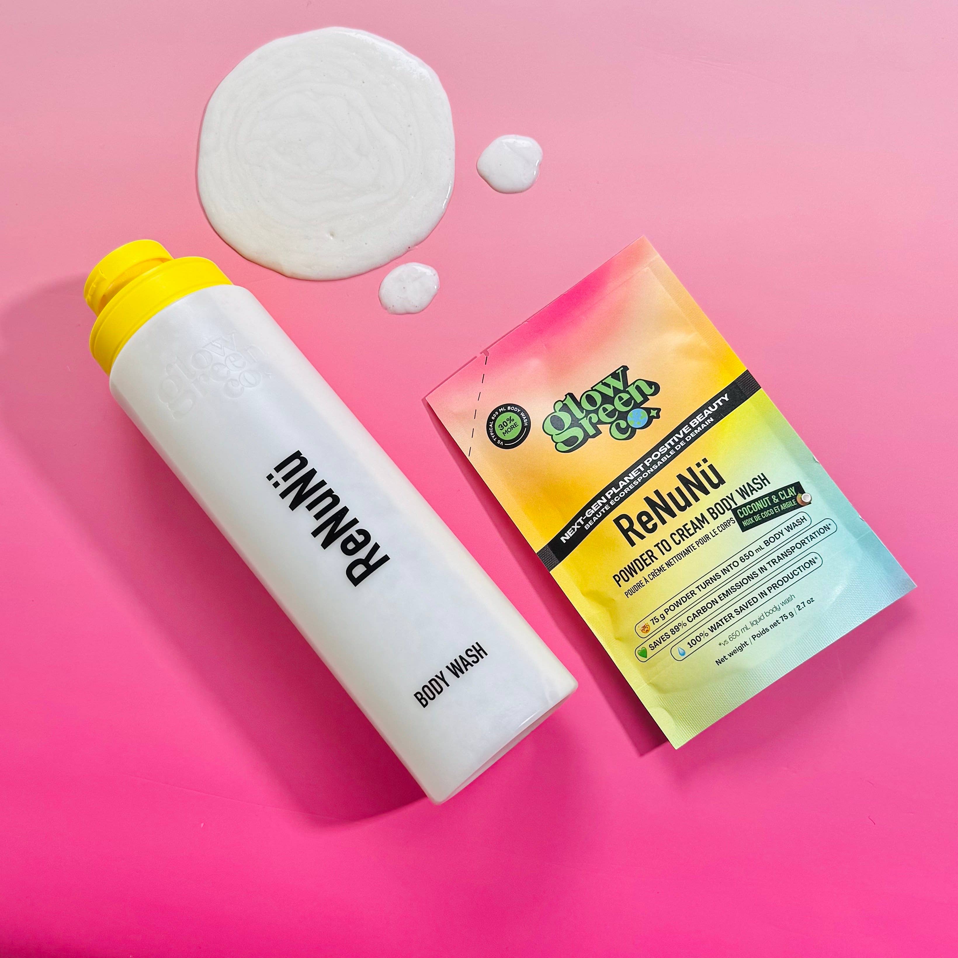 Glow Green Co. – wholesale Body wash/shower gel – ReNuNü Powder to Cream Body Wash Refills - Coconut & Clay3