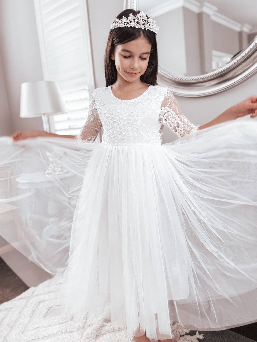 A Little Lacey - Wholesale Dress - Kids - Maia White Lace Dress3