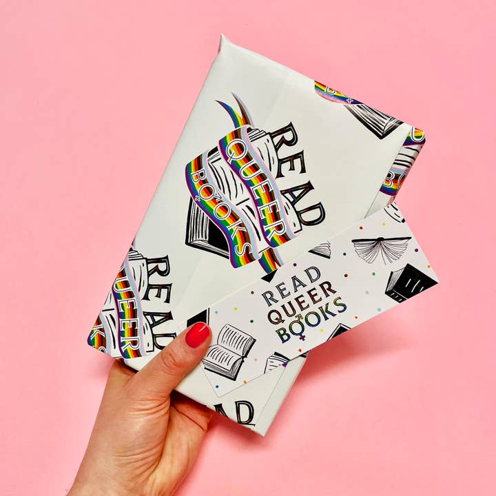 Bookishly - Wholesale Flat Wrap - Read Queer Books Gift Wrap - LGBTQIA+ 100 Sheets
