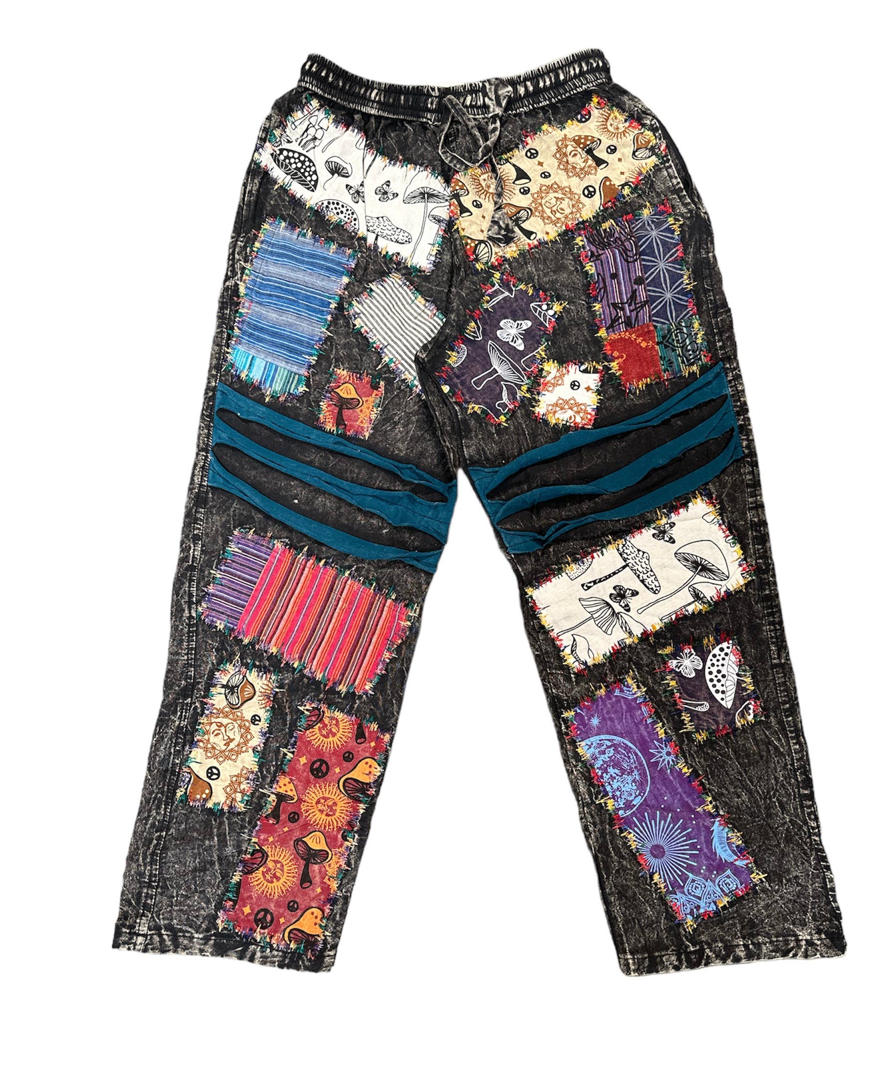パンツ WONDER FULL LIFE KANTHA WRAP PANTS Kantha Reversible Palazzo Pant With Pockets,one-of A-kind