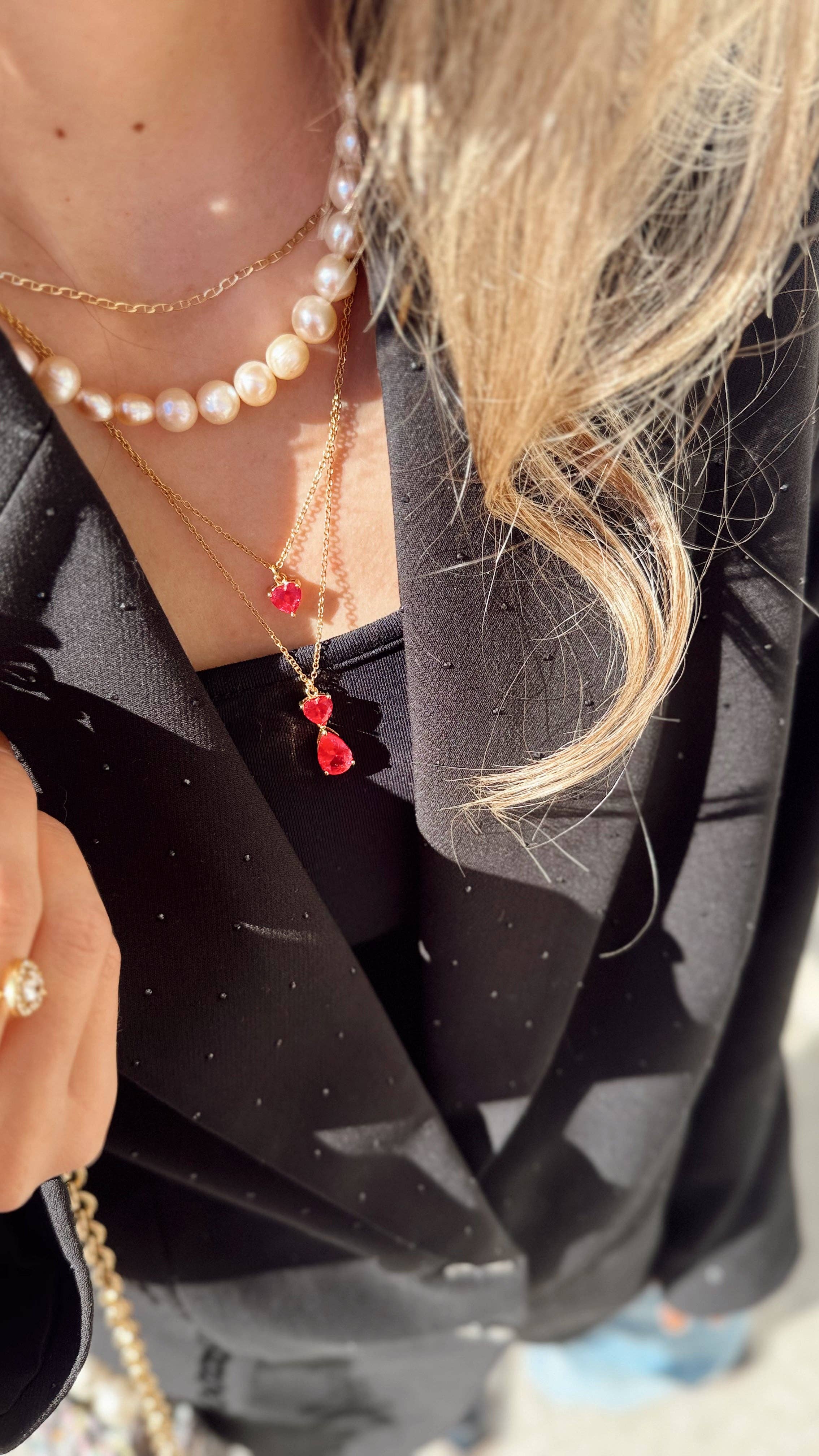 Jessica Santander - Wholesale Pendant/Charm Necklace - Sweetheart Pink Heart Necklace1