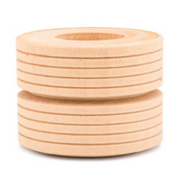 2" Wooden Dual Treaded Wheel for wholesale by Woodpeckers Crafts