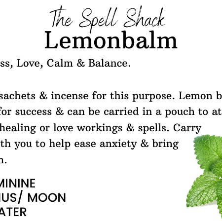 Witchuals - Rituals & Spellwork Apothecary - Wholesale Herbs - Lemon Balm1