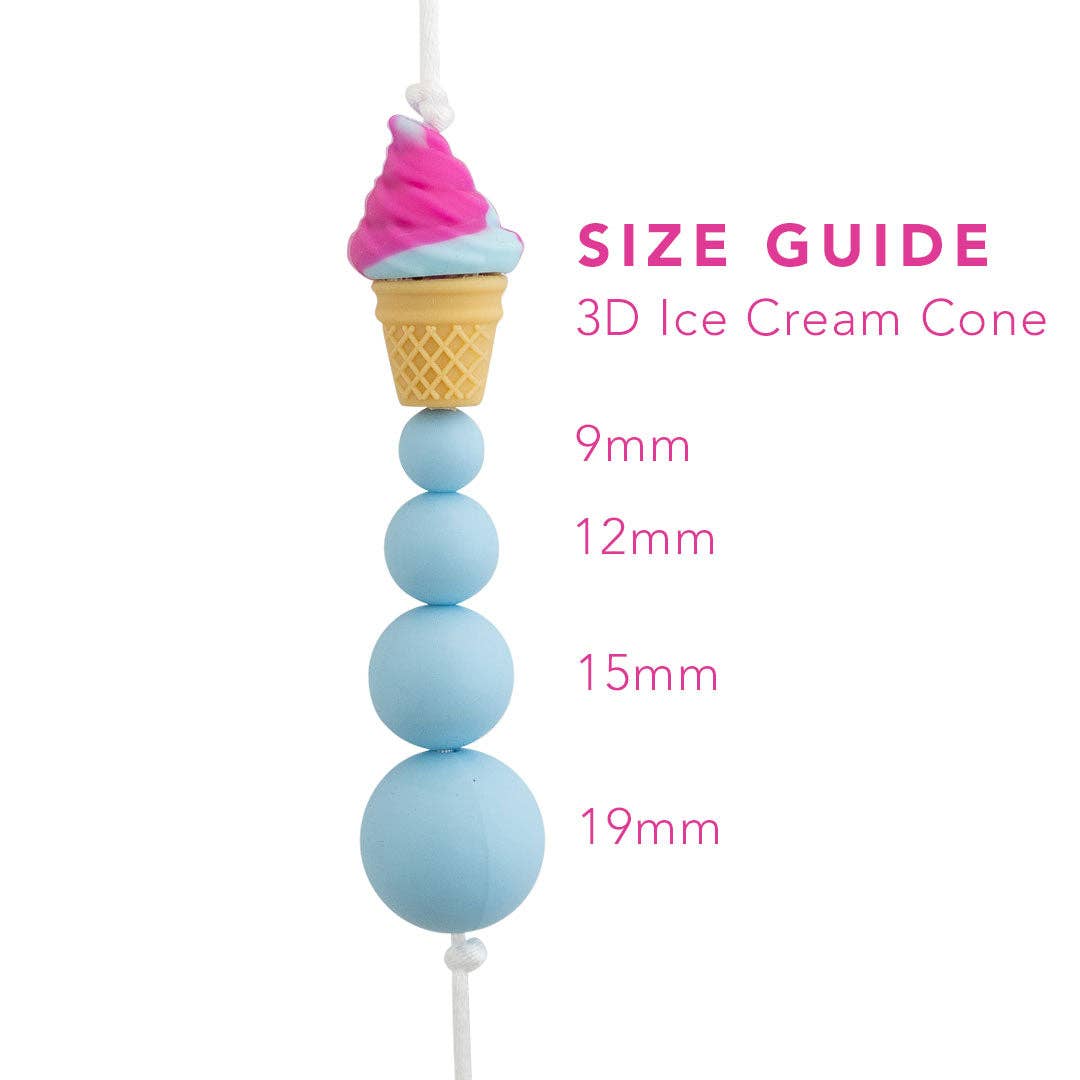 Cara & Co Silicone Craft Supply - Wholesale Craft Supplies - 3D Ice Cream Cone Silicone Focal Beads4