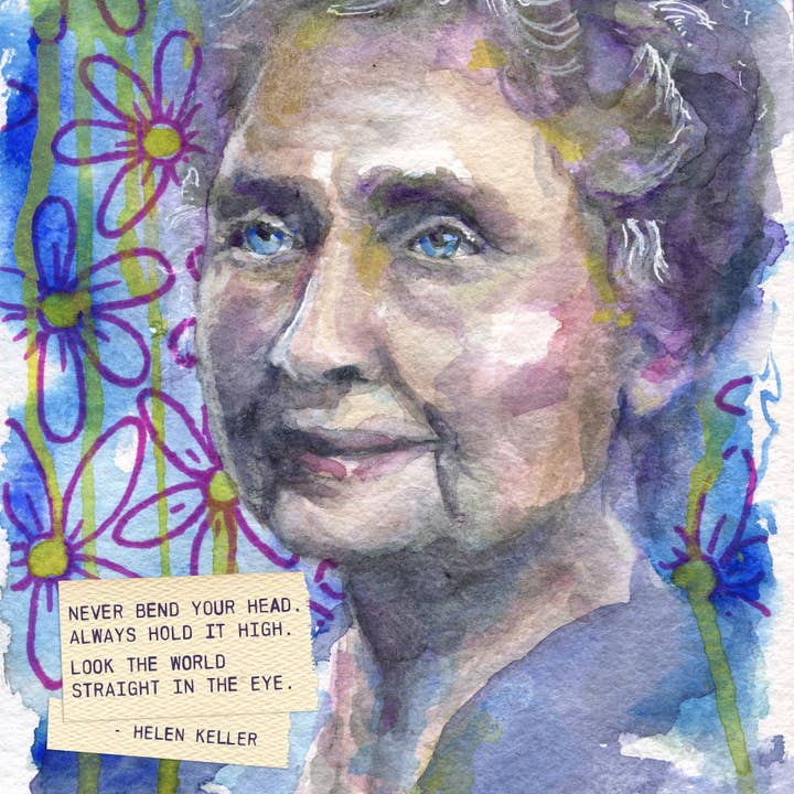 Lynell Ingram - Wholesale Art Print - Helen Keller Portrait 12x12" Fine Art Print1