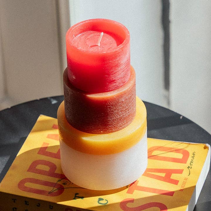 Stan Editions fyrdelad stapelbar ljusgul ljusstack för wholesale av Stan Editions