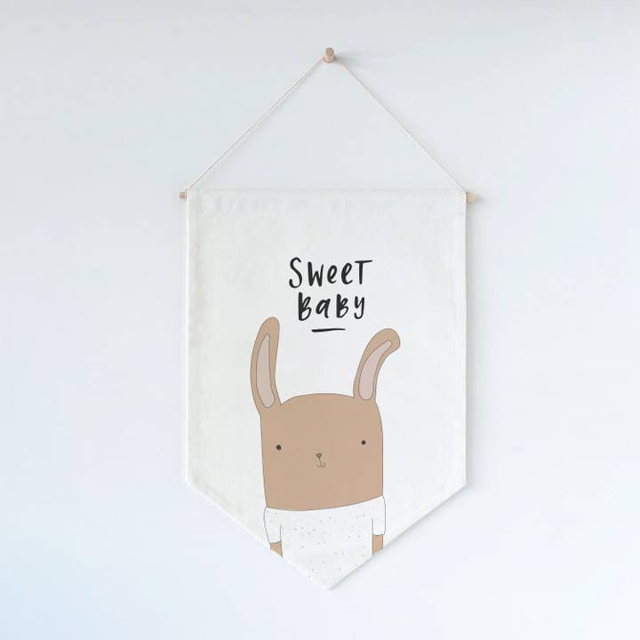 Sweet Baby Rabbit Wall Flag for wholesale by In the Daylight