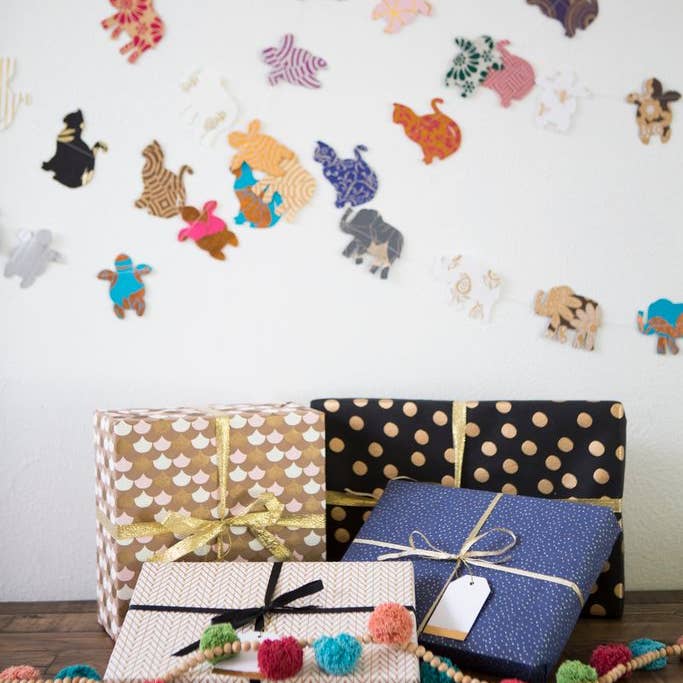 Matr Boomie Fair Trade - Wholesale Bunting/Garland - Cat Recycled Paper Garland-Eco Friendly Tree-Free Decoration